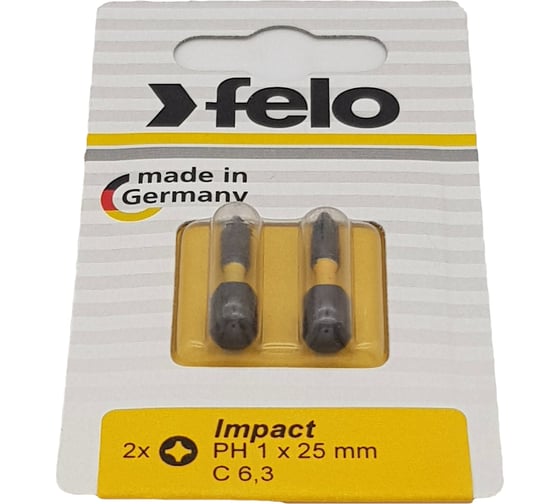 Бита крестовая ударная Impact (2 шт; PH1; 25 мм) Felo 02201241