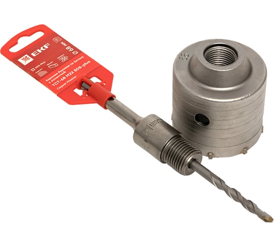 Коронка буровая по бетону с оснасткой Master TCT-68 (68 мм; М22; SDS-plus) EKF tct-68-m22