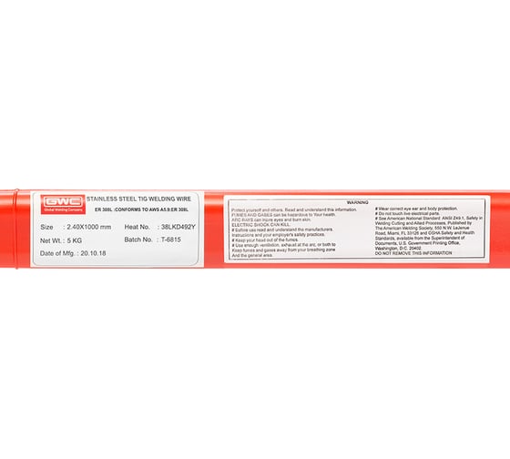Пруток сварочный TIG ER-308L (2.4 мм; 5 кг) GWC 00305