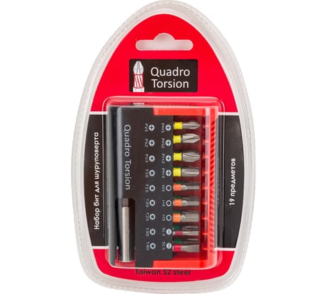 Набор бит 19 предметов Quadro Torsion 490019