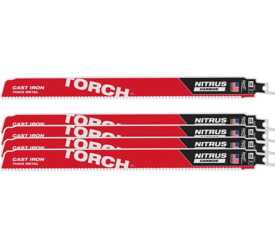 Полотно THE TORCH NITRUS 300 TCT (5 шт; 300 мм; 7TPI) для сабельной пилы Milwaukee 48005563 1