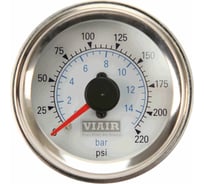 Манометр 2 220 PSI 2 контура с подсветкой белый Viair 90081