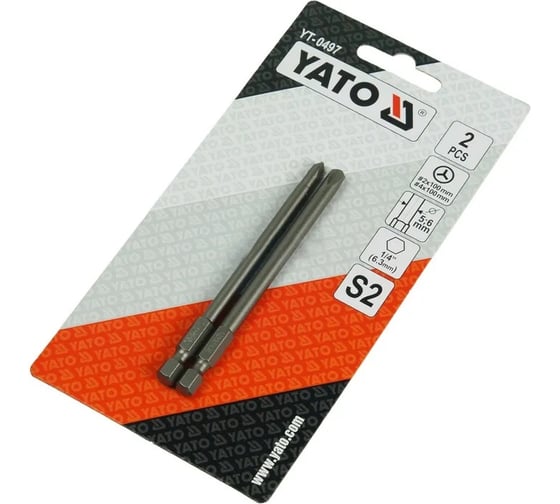 Бита TRI-WING Nr.2x100 мм, Nr.4x100 мм 2 шт YATO YT-0497