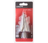 Сверло по металлу ступенчатое спиральное GREPP 14 ступеней, 4-39 мм,3-х гранн.хвост. /100/50 207-0005