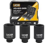 Набор головок ударных JCB глубоких 3 предмета 1/2 JCB-4035-5MPB(60976)