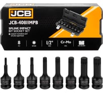 Набор головок-бит JCB SPLINE ударных 8 предметов 1/2 JCB-40811MPB(61062)