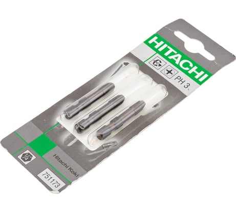 Бита ударная (3 шт; 38 мм; PH3; 1/4) HiKOKI 751173