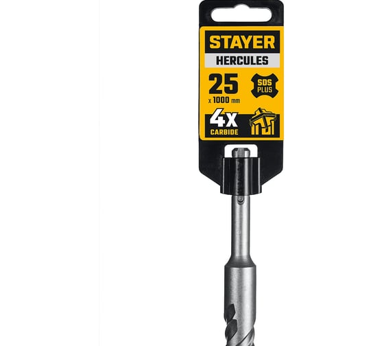 Бур STAYER Hercules-4Х 25x1000 мм, SDS-plus 29290-1000-25