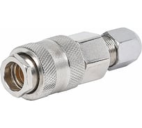 Разъем Крал быстросъем резьба под шланг с гайкой (с клапаном) ф6 (25 шт) 4975