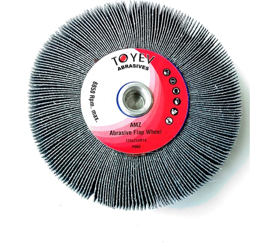 Круг лепестковый ламельный для УШМ TOYEV AMZ Zc 125x20xM14 P60 1шт Цирконий 005857