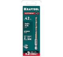 Сверло по металлу для винтовертов и шуруповертов KRAFTOOL Impact Ready НЕХ-1/4, 4.2x83 мм 29652-4.2
