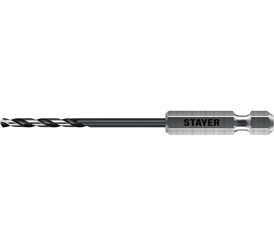 Сверло по металлу для винтовертов и шуруповертов STAYER Impact Ready НЕХ-1/4, 2.5x79 мм 29603-2.5