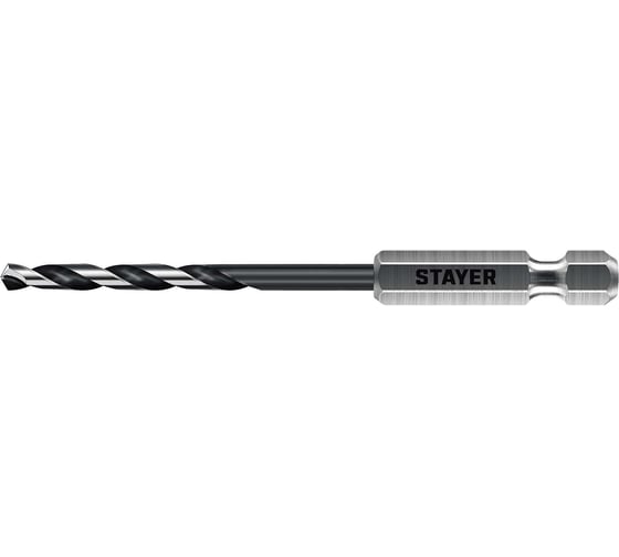 Сверло по металлу для винтовертов и шуруповертов STAYER Impact Ready НЕХ-1/4, 3.5x93 мм 29603-3.5