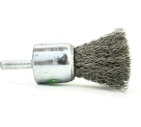 Щетка концевая Eurobrush 25 мм c хвостовиком 6 мм, ворс гофр нерж сталь 0.20 мм, до 18000 об/мин (код 13-086) EB-E25SS2