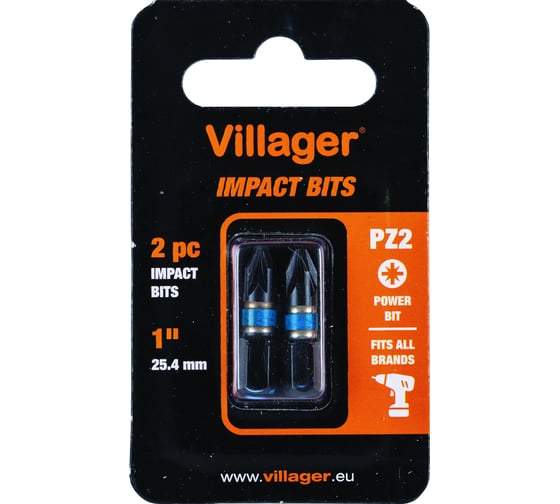 Биты для шуруповерта Villager PZ2, 25 мм 059891