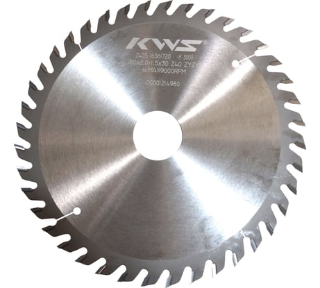 Диск пильный пазовый KWS 180х30х2.0х40T ZYZYP 3000 TCKGC0680