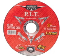 Диск отрезной по металлу и нержавеющей стали P.I.T. DRUA 125x22.2x1 мм, 10 шт, метал. бокс ACTW01-1250B