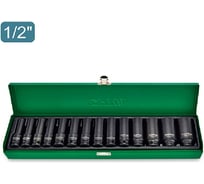 Набор ударных головок удлиненных TOPTUL 1/2 от 10 до 32 мм, 14 пр. в мет.ящике GDAD1401