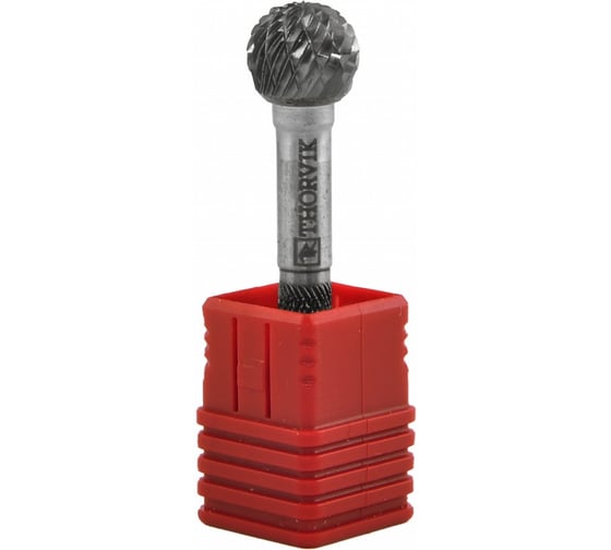 Бор-фреза твердосплавная сферическая Thorvik TRRBD08070657-2 тип D, 8 мм, двойная насечка, в боксе 057014