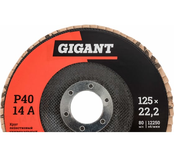 Круг лепестковый торцевой 125x22,2 упаковка 10шт. Gigant GRF-40-10
