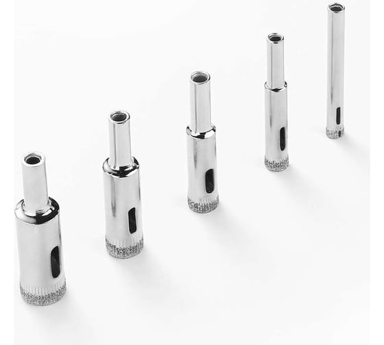 Набор алмазных коронок DHS01 по стеклу и керамике (6-50 мм; 15pcs) DEKO 065-0541
