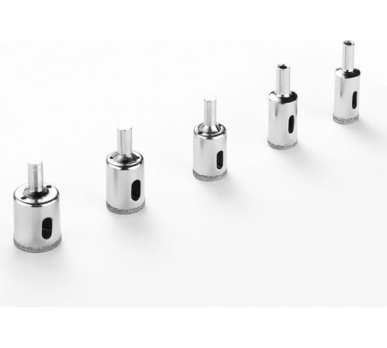 Набор алмазных коронок DHS01 по стеклу и керамике (6-50 мм; 15pcs) DEKO 065-0541
