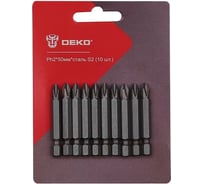 Набор профессиональных бит (10 шт; Ph2; 50 мм; S2) DEKO 065-0768