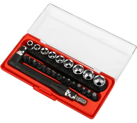 Набор головок и бит BS26 с угловым удлинителем 26 предметов DEKO 065-0513