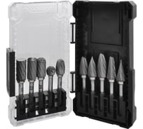 Набор бор-фрез твердоспланых Thorvik TRRB100610-2S тип A, B, C, D, E, F, G, H, L, M, 10 мм, двойная насечка, в кейсе, 10 предметов 057047