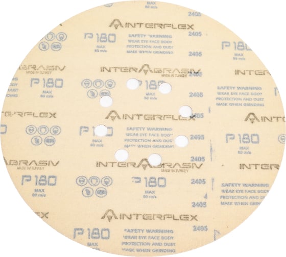 Шлифовальный круг Interflex AP311F 225мм на липучке, 8 отверстий, Р180 (5 штук) 3133184408-5