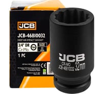 Головка ударная глубокая 12-гранная JCB 32 мм, 3/4DR JCB-46810032(64924)