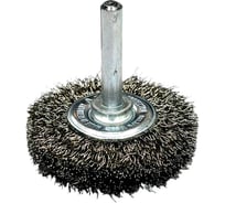 Щетка дисковая гофрированная Д50x11мм, нержавейка 0,30мм, хвостовик 6мм Lessmann 415362