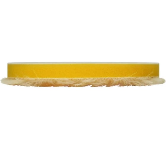 Диск полировальный из натуральной овчины RUPES 160 мм, липучка (Velcro), желтый MEDIUM 9.NW160M