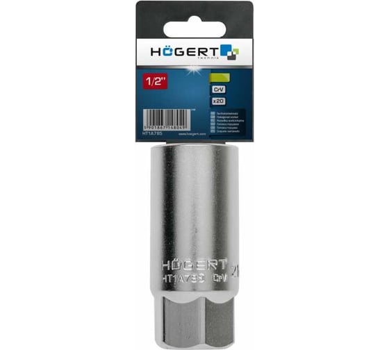 Головка свечная шестигранная (16 мм; 1/2DR; CrV) HOEGERT TECHNIK HT1A783