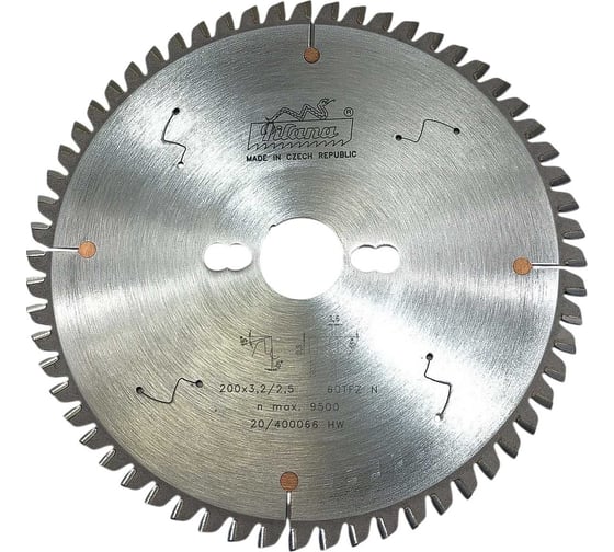 Пила дисковая PILANA TCT 200x3.2/2.5x30 z60 87-11 TFZ N CT00650241 1