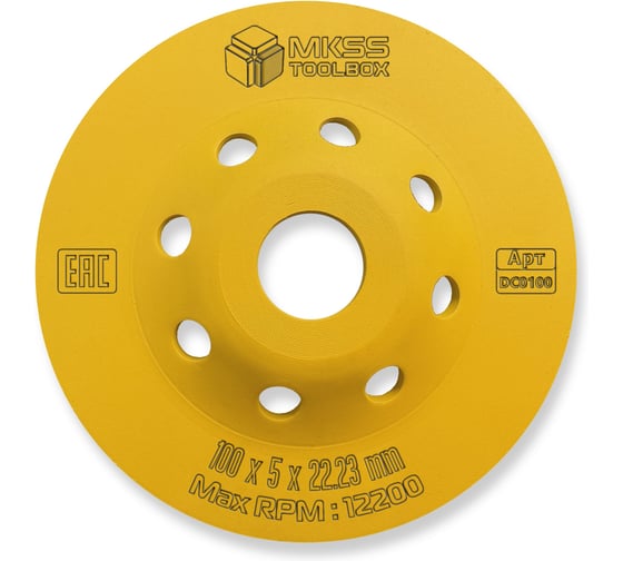 Алмазная чашка по бетону Двухрядный сегмент MKSS Toolbox 100x5x22.23 мм DC0100