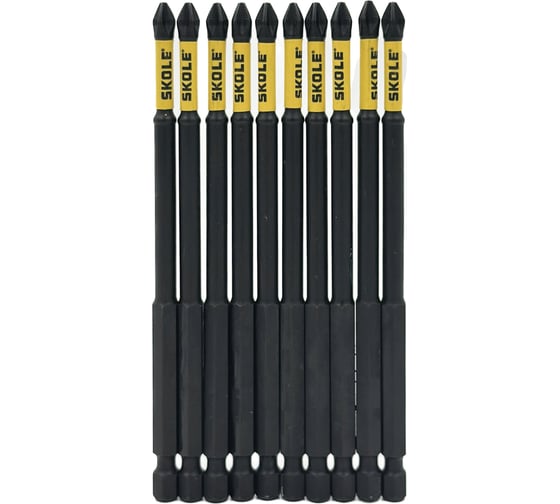 Бита магнитная SKOLE (BT2) 10 шт, PH2-127, сталь S2 оригинал BT2-H2127 1