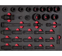 Ложемент с инструментами, усиленные торцевые головки IZELTAS 1/2 и 3/4 дюйма, 4-й ящик тележки GRANDMASTER 13000005597