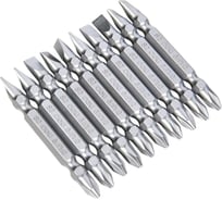 Набор двухсторонних бит Deli SL6/PH2x65мм 10 шт DL6904 сталь S2, твердость 58-60HRC, пласт.кейс 183621