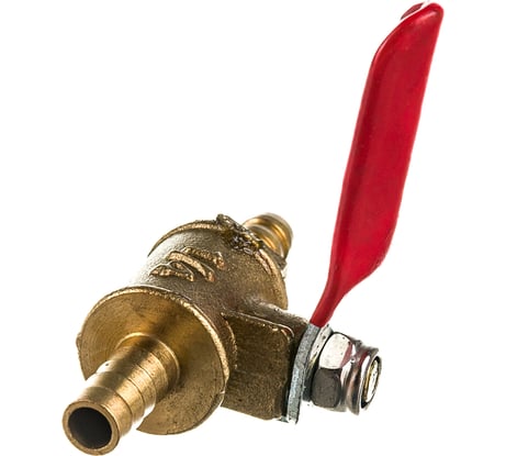 Шаровой кран Pegas pneumatic латунь, елочка, под шланг, 6x6 мм 4410