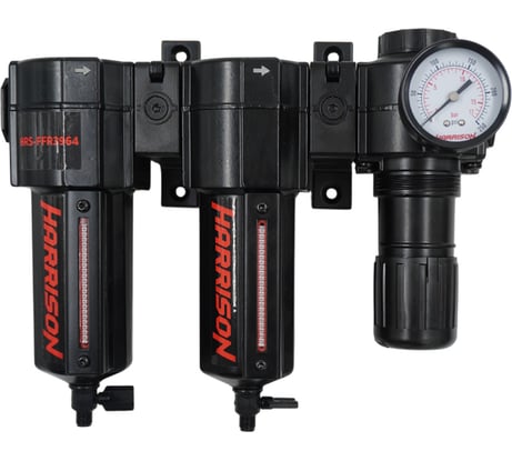 Блок подготовки с фильтром HARRISON 25 мкм, фильтром 5 мкм и регулятором 1/2', 3964 л/мин HRS-FFR3964