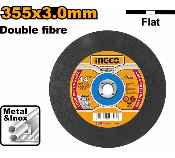 Круг отрезной INGCO 41 355x3х25.4 A 30 RBF Metal MCD303551