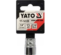 Головка торцовая короткая 6 гранная (13 мм; CrV; 1/4DR) YATO YT-14129
