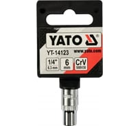 Головка торцовая короткая 6 гранная (6 мм; CrV; 1/4DR) YATO YT-14123