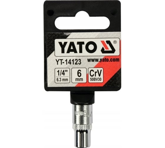 Головка торцовая короткая 6 гранная (6 мм; CrV; 1/4DR) YATO YT-14123 1