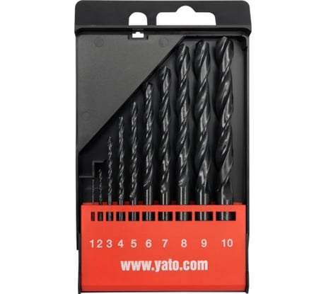 Набор сверл по металлу HSS 1-10 мм, 10 предметов YATO YT-4461