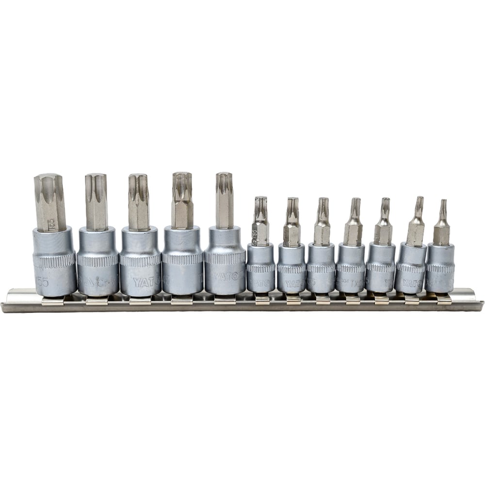 Набор головок-бит YATO TORX 1/4" Т8-Т30 3/8" Т40-Т55 12 предметов на ...
