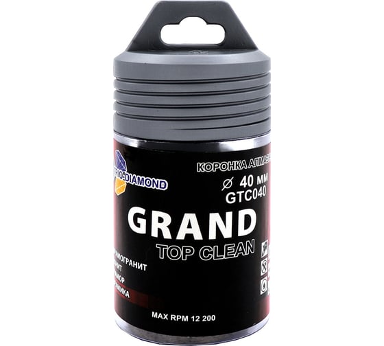 Коронка алмазная по керамограниту TRIO-DIAMOND Grand Top Clean 40 мм, М14 GTC040