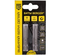 Биты магнитные TORX с отверстием T30H, 50 мм, 2 шт, S2 Berger BG BG2417