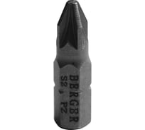 Биты магнитные PZ0, 25 мм, 2 шт, S2 Berger BG BG2369